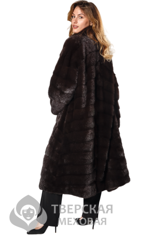 Норковая шуба «Екатерина» воротник тем.соболь